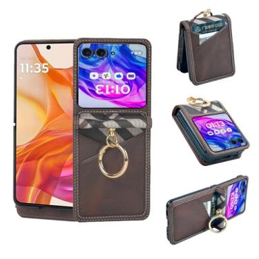 Imagem de Asuwish Capa de telefone para Motorola Razr 50 Ultra/Moto Razr Plus 2024+ capa carteira com anel alça transversal cordão suporte para cartão de crédito slot celular Moto Razr 50 Ultra 5G mulheres