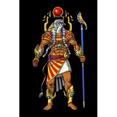 Imagem de Ancient Egyptian Mythology Notebook: Ancient Egyptian Mythology God Ra Horus Black Lined Notebook