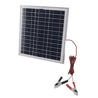 Imagem de Painel Solar de 50 W, Silício Monocristalino, Estrutura de Alumínio, Cabo de 9,8 Pés, DC 18 V, Clipes de Bateria Vermelhos e Pretos para Camping Em Trailers, Caminhadas para
