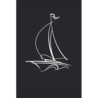 Imagem de One line art line art sailboat sailing ship captain sailing boat owner: Puzzle Book - Funny Line Art Sailboat Sailor Design, Retro Gift Idea - A5 ... Note, Book, Sketch, Planner, Birthday