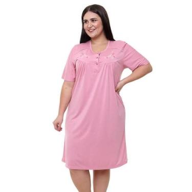 Imagem de Camisola Manga Curta Rosa Gislal 14109 Poliviscose, Rosa, 52