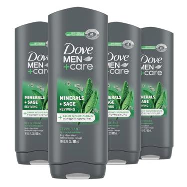 Imagem de Dove Men+Care Elements Body Wash and Face Wash For Fresh, Healthy-Feeling Skin Minerals + Sage Cleanser That Effectively Washes Away Bacteria While Nourishing Your Skin, 18 Ounce (Pack of 4)