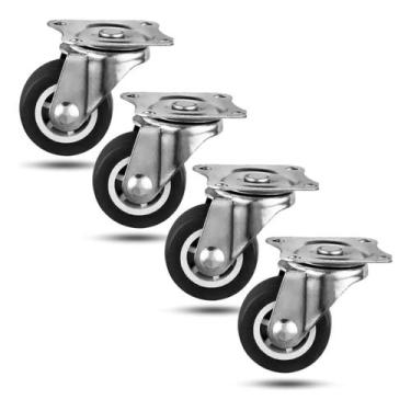 Imagem de Kit 4 Rodinhas Rodízio Rodas Reforçada Moveis Carrinho - Eco