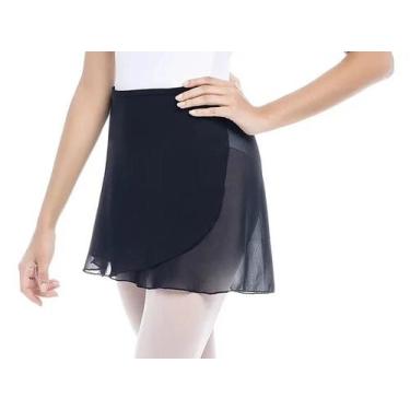 Imagem de Saia Crepe Infantil Só Dança Preto, P, Preto