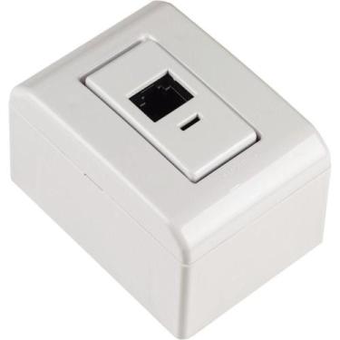 Imagem de Caixa De Sobrepor Com 1 Tomada Rj45 Cat.6 Tramontina Lizflex Branca Tr