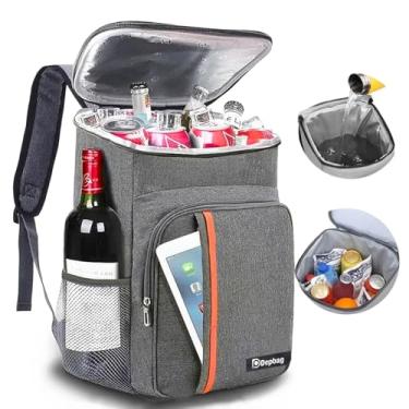 Imagem de Mochila Térmica Bolsa Isolamento Grande Espaçosa Alça Costa Impermeavel Reforçada Resistente Acampamento Camping Viagem Praia Cooler (Cinza)