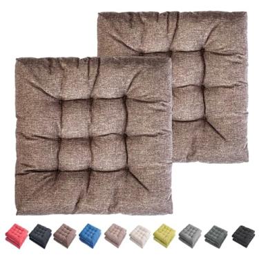 Imagem de SEKUMDAN Almofadas de cadeira para ambientes internos e externos 50,8 cm x 50,8 cm - Conjunto de 2 almofadas de assento antiderrapantes confortáveis para cadeiras de metal de balanço Adirondack de
