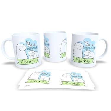 Imagem de Caneca de Porcelana Personalizada dia dos Pais Frases Engraçadas, Divertidas e Deboche (Pai de 2)