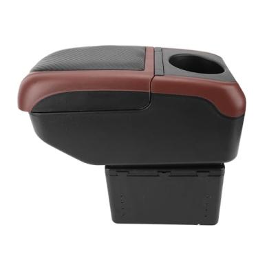 Imagem de Universal Car Armrest Box Com 6 Portas de Carregamento USB Organizadores de Carro de Camada Dupla e Armazenamento Car Arm Rest Console Organizador para SUV Truck Car (BROWN)
