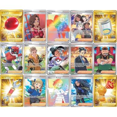 Imagem de Pokemon 5 Full Art Trainer Card Lot - X1 Secret Rare, X4 Full Art Etched Cards - No Duplicates