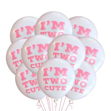 Imagem de Malayan Products I'm Two Cute Latex Balloons 12 Count, 2 Years Old Birthday Party Decorations Event Supply, Turning Two Theme, 12 Inch Standard Size