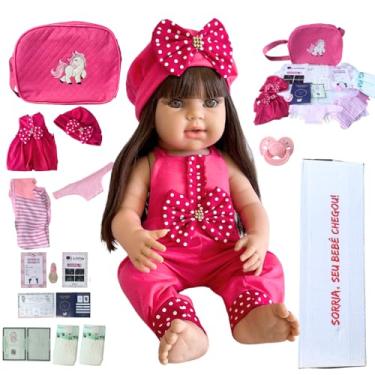 Imagem de Bebê Menina Reborn Pode Dar Banho Bolsa Linda Com Kit