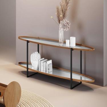 Imagem de Aparador Espelhado para Sala de Jantar Agnes em Madeira Maciça Mel Met