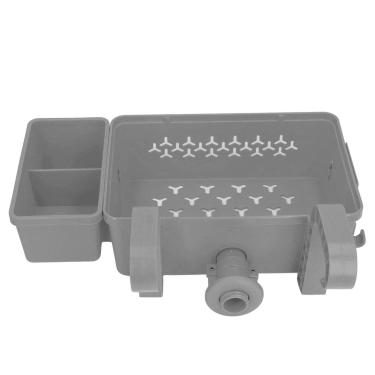 Imagem de Cesta de Armazenamento à Beira da Piscina, Cesta de Armazenamento de Piscina de Plástico Com Suporte de Copo por 2,3 Polegadas ou Menos Trilhos Superiores (Cinza escuro)