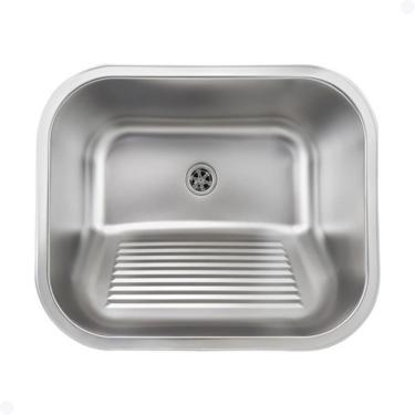 Imagem de Tanque Lavanderia  Aço Inox Escovado 55X45 Com Válvula
