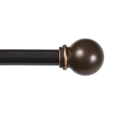 Imagem de Kenney Chelsea Ball End varão de cortina de janela, conjunto de haste extensível ajustável de 71 a 122 cm, bronze polido a óleo