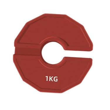 Imagem de menolana Placa de peso fracionário de borracha Altere a placa de peso 0,25/0,5/0,75/1 kg pesos de halteres para o treino em casa e academia iniciantes, Vermelho, 1 Kg
