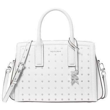 Imagem de Michael Kors Bolsa pequena Laila, ferragens prateadas/branco óptico