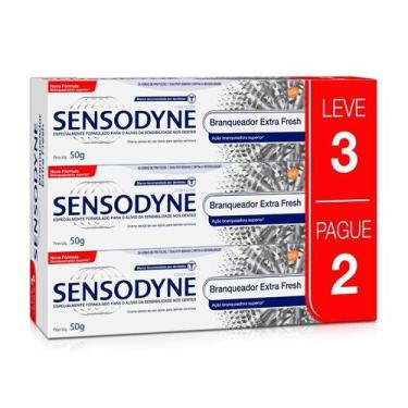 Imagem de Kit Creme Dental Sensodyne Extra Fresh 3 Unidades 50g Cada