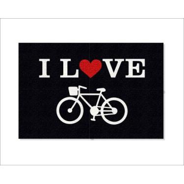 Imagem de Tapete Capacho Bicicleta I Love - capacho com arte, PRETO