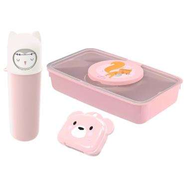 Imagem de Conj Ludico Infantil Porta Lenços Umedecidos Saboneteira Ursinho Estojo Multiuso (Raposinha)