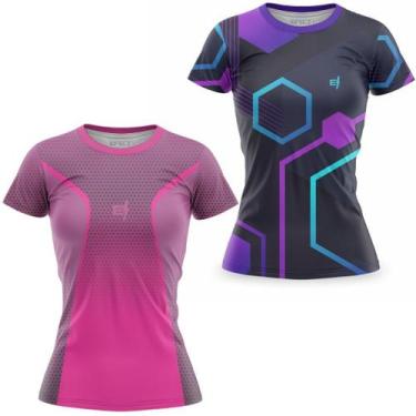 Imagem de Kit 2 Blusa Fitness Roupa Academia feminina Caminhada Treino Ciclismo 