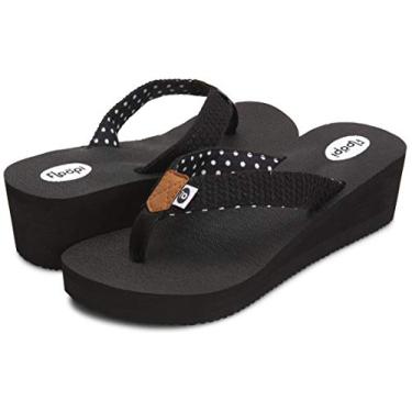 Imagem de Floopi Sandálias de salto alto para mulheres, tapete de ioga confortável para suporte, plataformas de dedo para o verão, Preto A, 41