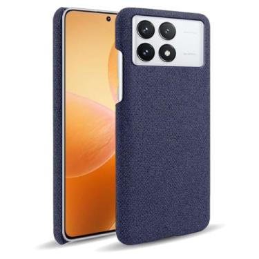 Imagem de Capa para Xiaomi POCO X6 Pro,Capa desenhada em lona,Case Protetora Ultrafina com Empunhadura Macia,Design em Tecido Antichoque e Antiarranhões-Blue