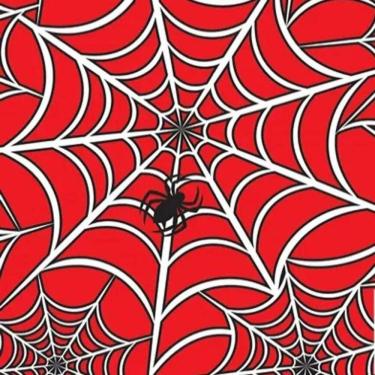 Imagem de Tnt Estampado Teia De Aranha Vermelha - 5 Metros