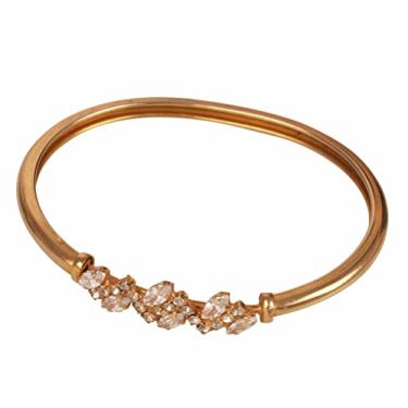 Imagem de Touchstone Pulseira indiana encantadora de Bollywood elegante feita à mão com cristal de strass em tom dourado ou prateado para mulheres., Metal, Sem pedras preciosas