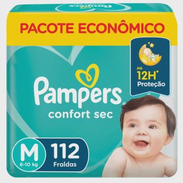 Imagem de Fralda pampers confort sec max M com 112 unidades