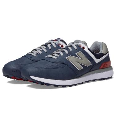 Imagem de Sapato de golfe New Balance 574 Greens v2 impermeável para homens, azul marinho