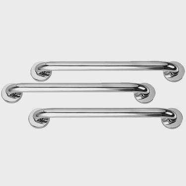 Imagem de Barra Alça Apoio 50Cm Suporte Anti Queda Kit 3 Uni Gestante Idoso Criança pcd Acessibilidade Suporte Anti Queda Corrimao Box Banheiro Escada Segurança