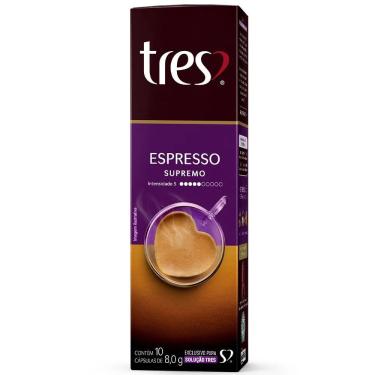 Imagem de Cápsula Café Espresso Supremo 80g com 10 Cápsulas - 3 Corações