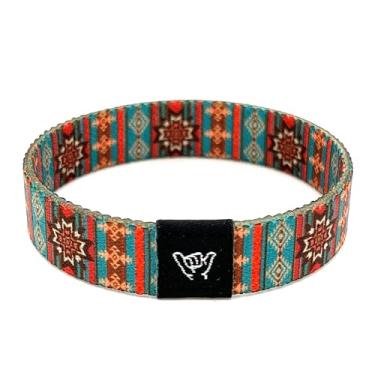 Imagem de Hang Loose Bands - Pulseira Southwestern para homens, mulheres e adolescentes - Estampa tribal confortável e Boho - Pulseira reversível estilo ocidental, Small: 6.5" (most common fitting size),