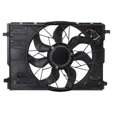 Imagem de TRQ Conjunto de ventoinha de refrigeração do radiador compatível com Mercedes-Benz A35 AMG 2020-2023 CLA35 AMG 2021-2023 GLA35 AMG GLB35 AMG MB3115150