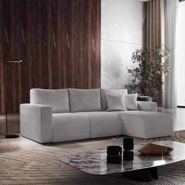 Imagem de Sofá Living de 90cm com Braço + 90cm sem Braço mais Chaise Lado Direito Meu Sofá Online