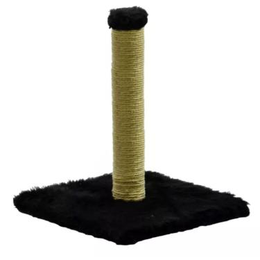 Imagem de Arranhador De Gato Mini Poste Em Sisal Preto 35cm Pelucia