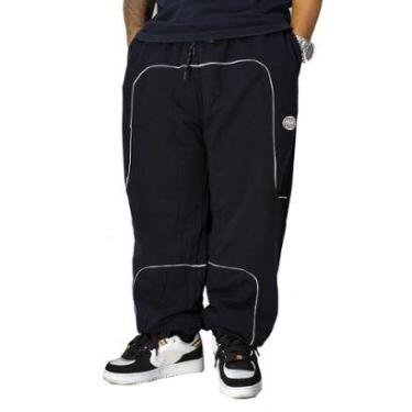 Imagem de Calça Moletom Big Chronic Plus Size Listas Black 01V2 Cor:;Tamanho:G3-Masculino