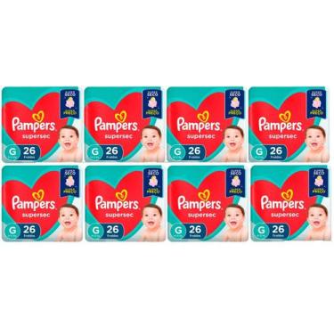 Imagem de Kit Fraldas Pampers Supersec (Jumbinho) - Tam G - 208 Fraldas
