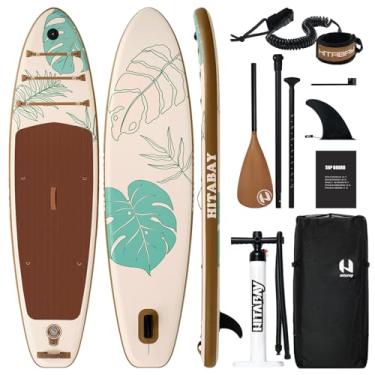 Imagem de HITABAY Prancha Inflável Para Stand Up Paddle Com Pacote De Acessórios Isup Premium, Durável, Leve E Base Ampla Estável - Sup Todos Os Níveis Habilidade