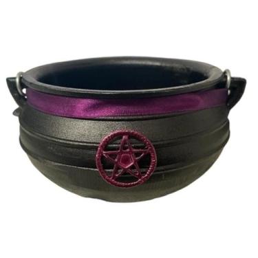 Imagem de Caldeirão da Bruxa Pentagrama  de Ferro Tripé  e Alça 750 ml - Lua Mís