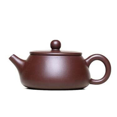 Imagem de Bule de chá, conjunto de chá de argila roxa chinesa, feito à mão, chaleira com filtro doméstico, folhas soltas, infusor de chá de 170 ml