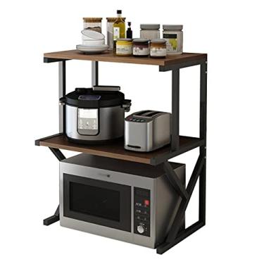 Imagem de Estante de livros para quarto, mesa com espaço de 3 camadas, multifuncional, prateleira de livros, suporte para impressora, perfeito para escritório, sala de estar, cozinha (preto)