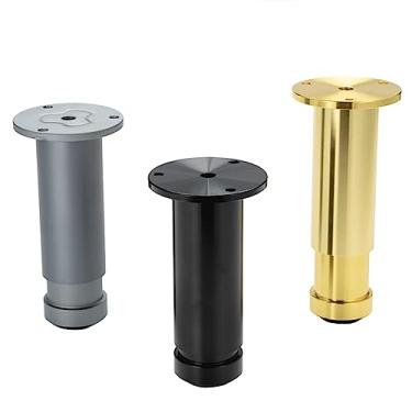 Imagem de LVTFCO 4 x pernas de móveis liga de alumínio pernas de armário ajustáveis pernas de mesa armários pés estante pés sofá pernas de substituição, cinza-25 cm