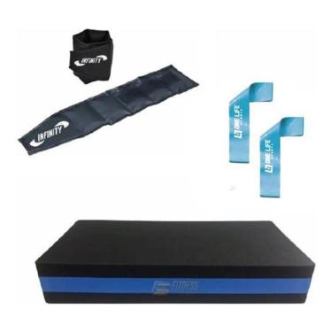 Imagem de Kit Funcional Em Casa Caneleira 4 Kg + Step + 2 Mini Band M