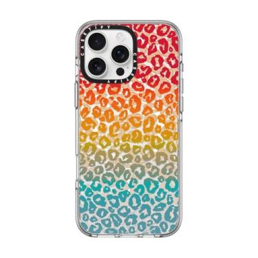 Imagem de CASETiFY Capa transparente para iPhone 16 Pro Max [não amarela/2 m. Proteção contra quedas de grau militar/compatível com Magsafe] - Cheetah vibrante arco-íris - transparente