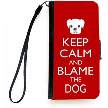 Imagem de Rikki Knight Keep Calm and Blame the Dog - Capa carteira flip de cor vermelha para iPhone 5c da Apple
