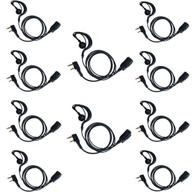 Imagem de BVMAG Fone de ouvido Walkie Talkie com microfone, fone de ouvido em forma de G para rádio bidirecional Baofeng UV-5R BF-888S BF-F8HP BF-F9 Kenwood TK-2107 TK-3107 H777 RT7 RT21, pacote com 10