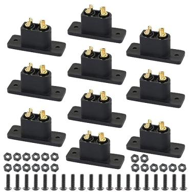 Imagem de Amass 10 peças preto XT90E-M plugue de bateria banhado a ouro conector macho com parafusos DIY peças de conexão para acessórios de drone de aeronaves RC